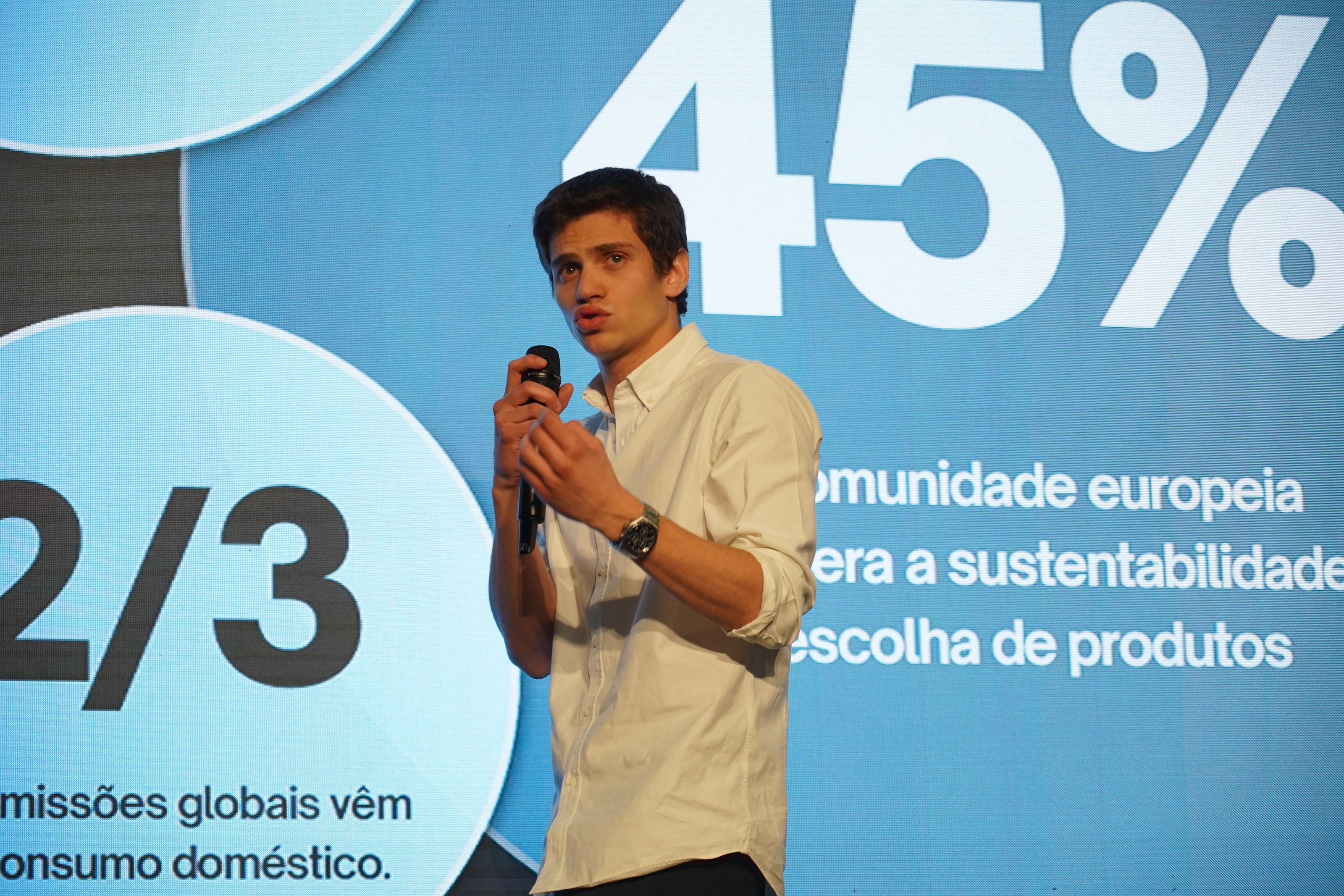 Afonso Coelho a apresentar um projeto num evento